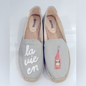 Soludos Womens La Vie En Ros White Espadrilles Size 7.5 Medium (B, M)